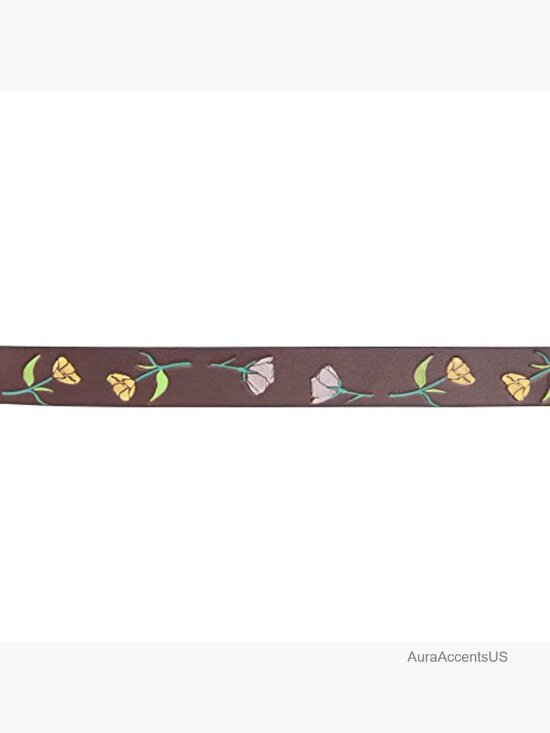 Genuine Leather Belt with Floral Embossed Design Slim Fit Casual main image 4